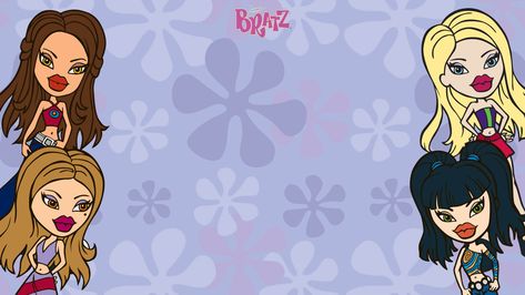 Bratz Wallpaper Laptop Hd, Bratz Computer Wallpaper, 90s Macbook Wallpaper, 2000s Pc Wallpaper, Bratz Wallpaper Laptop, Bratz Cartoon, Bratz Wallpaper, Aesthetic Animated, Words Aesthetic