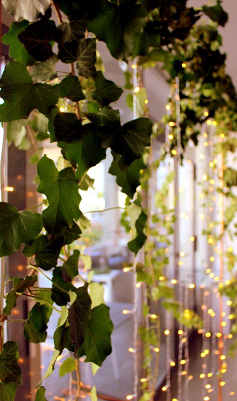 Hanging Vines With Lights, Green Leaf Decor, Viking Party, Queen Wedding, Table Background, Main Table, Paper Cranes, Prom Inspo, Sleepy Time