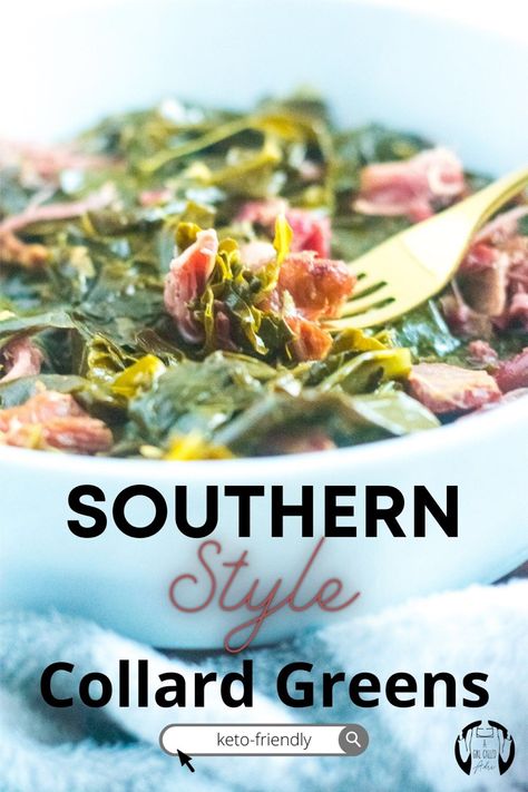 There’s nothing better than a savory, familiar, and comforting bowl of traditional southern style collard greens with ham hocks. Perfect for Thanksgiving, New Year’s Day, and even Sunday dinner. The best part is that they’re low-carb and keto-friendly. Collard Greens With Ham Bone, Collard Greens Ham Hock Recipe, Slow Cooker Collard Greens Ham Hock, Collards With Ham Hock, Whole 30 Collard Greens, Greens With Ham Hocks, Collard Greens With Ham Hocks, Collard Greens With Ham, Ham Hock Recipes