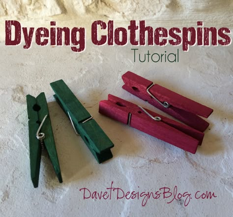 How to dye clothespins with RIT dye tutorial Uses For Clothespins, Cheerleader Clothes Pins, How To Paint Clothes Pins, Clothes Pins For Cheer, Cheerleading Clothespins, Cheer Clothespins Ideas, Rit Dye Tutorial, Clothespins Wreaths, Cali Allstars