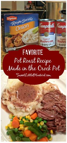 FAVORITE POT ROAST RECIPE ~ MADE IN THE CROCK POT!!  Super easy to throw together, full of flavor, perfect for a busy day. Simple to tailor to your taste.  #ComfortFood | SweetLittleBluebird.com Roast Crockpot, Crockpot Pot Roast, Pot Roast Crock Pot Recipes, Pot Roast Recipe, Crock Pots, Diy Easy Recipes, Crockpot Roast, Recipes Beef, Crockpot Recipes Beef