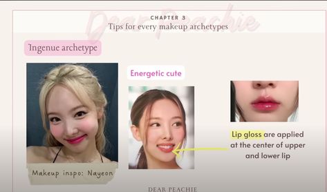 Energetic Cute Makeup, Ingenue Archetype, Dear Peachy, Ingenue Makeup, Ingenue Essence, Essence Makeup, Dramatic Classic, Face Makeup Tutorial, Asian Makeup