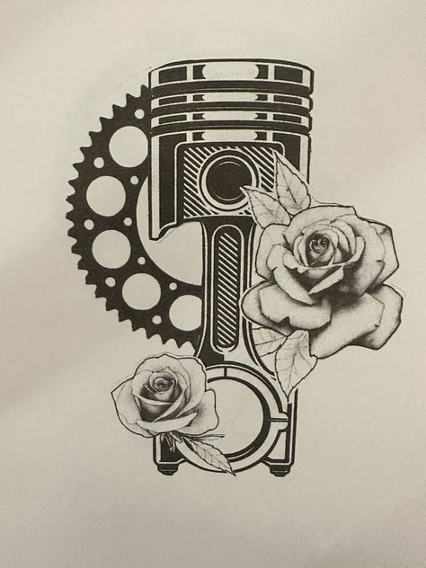 Engine Parts Tattoo, Mechanic Tattoos For Men, Car Part Tattoo, Car Theme Tattoos, Motocycle Tattoo Idea, Car Engine Tattoo, Car Parts Tattoo, Auto Tattoo Ideas, Moto Tattoo Ideas