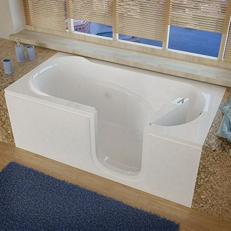 Spa World Venzi Vz3060sirwh Rectangular Whirlpool Walk-In Bathtub, 30x60, Right Drain, White *** Click image for more details. Step In Bathtub, Step In Tub, Walk In Tub, Jetted Bath Tubs, Walk In Bathtub, Walk In Tubs, Access Panels, Bathtub Drain, Swinging Doors