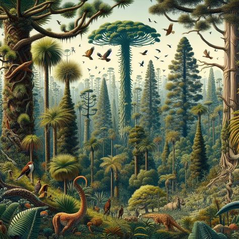 Dinosaur Environment, Prehistoric Jungle, Jungle Dinosaur, Alien Plants, Strange Beasts, Prehistoric Wildlife, Prehistoric World, Prehistoric Art, Strange Places