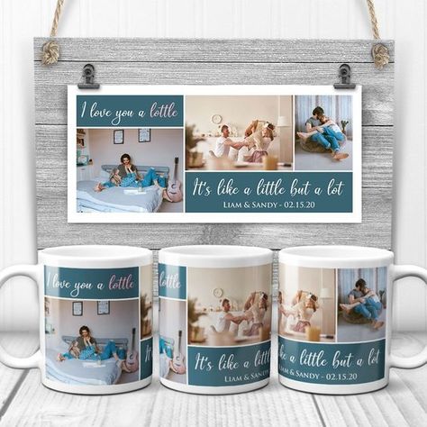 I Love You A Lottle It’s Like A Little But A Lot Custom Photo Collage Valentine's Day Gift Mug Sublimacion Ideas, Custom Photo Mugs, Valentines Ideas, Feel Loved, Sublimation Mugs, Personalized Anniversary, Funny Quote, Photo Mugs, Photo Canvas