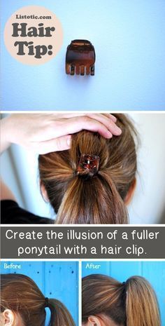 Tricks and tips to making a fuller pony tail. Get simple instructions on getting your perfect pony. Hair tips and beauty tips. 20 Of The Best Hair Tips You'll Ever Read. #hairtips #hair #ponytail #bestponytail Fuller Ponytail, Dunner Wordend Haar, A Ponytail, Great Hair, Hair Today, Hair Skin, Hair Dos, Pretty Hairstyles, Hair Hacks