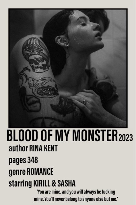 Polaroid poster including a picture of Kirill and Sasha from the book Blood of my Monster 2023 by Rina Kent from the Monster Trilogy. 348 pages. Romance. 'You are mine, and you always will be fucking mine. You'll never belong to anyone else.' Blood Of My Monster Rina Kent Aesthetic, Rina Kent Monster Trilogy, Heart Of My Monster Rina Kent, Rina Kent Author, Blood Of My Monster By Rina Kent, Rina Kent Books Aesthetic, Blood Of My Monster, Monster Trilogy Rina Kent, Monsters In The Dark