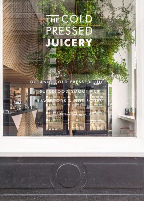 The Cold Pressed Juicery in Amsterdam designed by Standard Studio houses a… Amsterdam Living, Juice Bar Interior, Juice Cafe, Salad Shop, Rooftop Restaurant Design, Juice Bar Design, Juice Shop, Pressed Juicery, Hidden Oasis