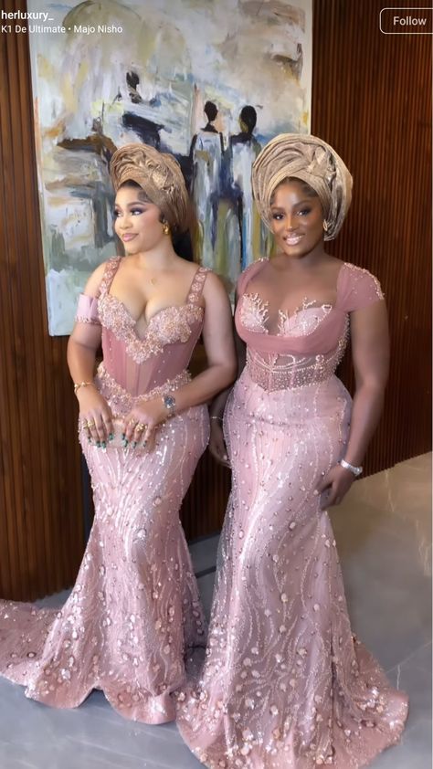 Yoruba Fashion, Nigerian Bridesmaid Dresses, Nigerian Traditional Dresses, For Your Crush, Lace Styles For Wedding, Aso Ebi Dresses, Aso Ebi Lace, Aso Ebi Lace Styles, Stylish Naija