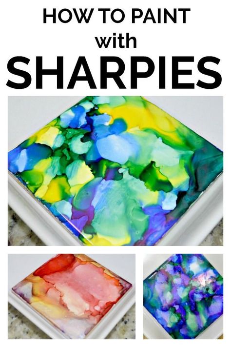 Sharpies And Alcohol, Fun Diy Craft Projects, Sharpie Crafts, Alcohol Ink Crafts, Ink Crafts, Sharpie Art, 수채화 그림, Alcohol Ink Painting, Alcohol Ink Art