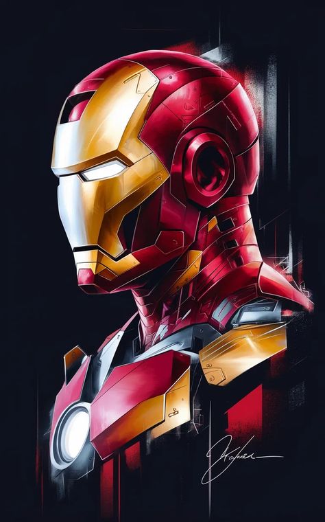 Ideogram Iron Man Painting, Iron Man Artwork, Man Profile, Tshirt Artwork, Man Painting, Artistic Fashion, Male Profile, Vibrant Fashion, Iron Man Art