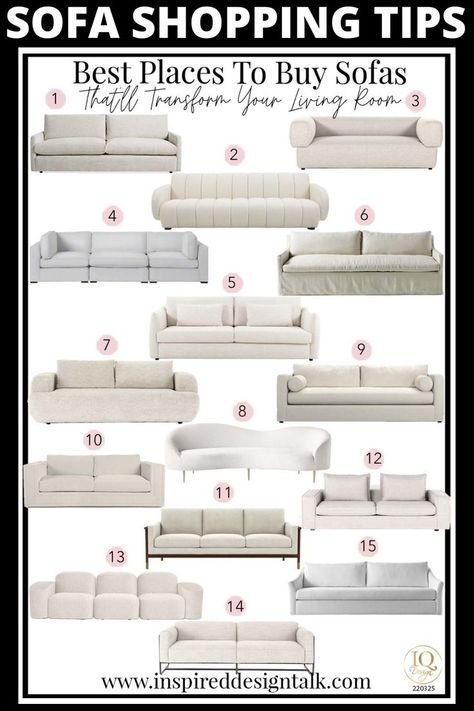 These are the best sofa shopping tips I have found. I was looking for the best places to buy a couch so this is perfect!! Must Société Sofa, Trending Sofa 2023, Best Modern Sofa, Living Room Couch Ideas Modern, Two Cushion Sofa, Firm Couch Sofas, Timeless Couches Sofas, Firm Sofa Living Rooms, Microfiber Sofa Living Rooms