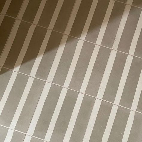 Stripe Tile Floor, Striped Bathroom Floor, Striped Tiles, Brown Tile, Striped Tile, Floor Tile Design, Patterned Floor Tiles, Stone Barns, Cement Tiles