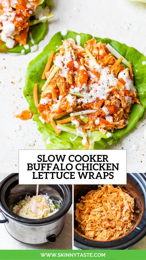 Whole30 Bowls, Low Carb Lettuce Wraps, Buffalo Chicken Lettuce Wraps, Shredded Buffalo Chicken, Chicken Lettuce Wraps Recipe, Buffalo Chicken Wraps, Carrots Celery, Shredded Carrots, Lettuce Wrap Recipes