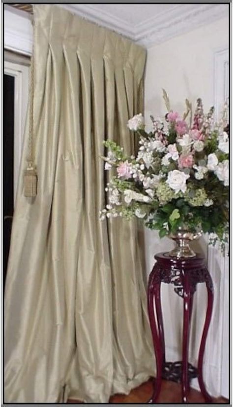 SPRING SALE Our Sage Silk taffeta Drapes Are Lined in 100% Cotton and Interlined With Cotton Flannel the Sheen of the Fabric is Magical - Etsy Silk Curtains Living Room, Yul Brenner, Taffeta Curtains, London Shades, Door Drapes, Drapery Treatments, Faux Silk Curtains, Extra Long Curtains, Elegant Draperies