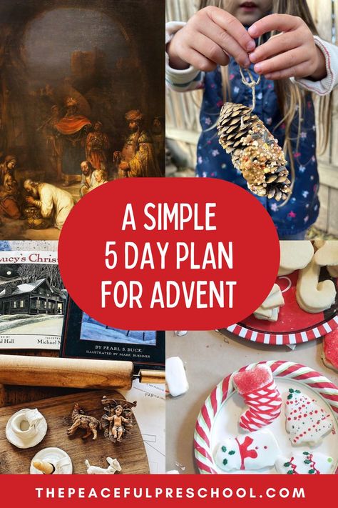 Here is a simple and easy 5 day advent plan that you can do before or after Christmas. This family friendly advent plan includes books, scripture readings, songs to sing and activities to celebrate advent this holiday season. Find more Christmas activities at ThePeacefulPress.Shop Peaceful Press, Rolled Beeswax Candles, Craft Activities For Toddlers, First Sunday Of Advent, Clay Candle Holders, Advent Activities, Waldorf Crafts, Christian Holidays, Christmas Traditions Family