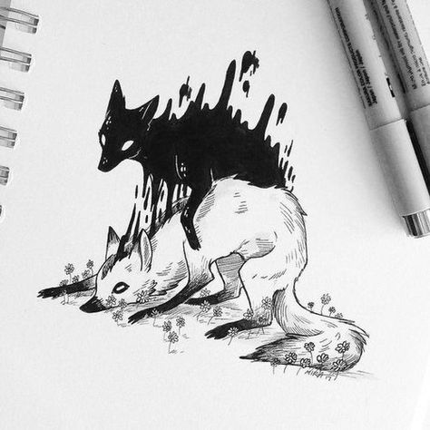 Artists to Follow this Inktober for Inspiration & Ideas — JeyRam : Art Ink Drawing, Dark Art, Animal Drawings, Art Stuff, A Cat, Animal Art, Drawing Ideas, Art Inspo, Piercings