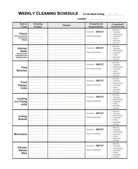 Cleaning Schedule Template - 30+ Free Word, Excel, PDF Documents Download! | Free & Premium Templates Blank Cleaning Schedule, Kitchen Cleaning Schedule, Weekly House Cleaning, Kitchen Cleaning Checklist, Monthly Cleaning Schedule, Cleaning Schedule Templates, Cleaning Checklist Template, Restaurant Cleaning, Check Lists