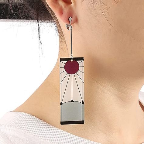 Tanjiro Hanafuda Earrings, Tanjiro Kamado Earrings, Tanjiro Earring, Anime Jewellery, Hanafuda Earrings, Kamado Tanjirou, Kamado Tanjiro, Anime Jewelry, Anime Demon Slayer