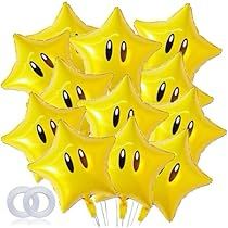 Game Theme Party Decorations, Balloons Video, Game Star, Star Balloons, Yellow Birthday, Mario Birthday Party, Super Mario Birthday, Video Game Party, Balloons Party