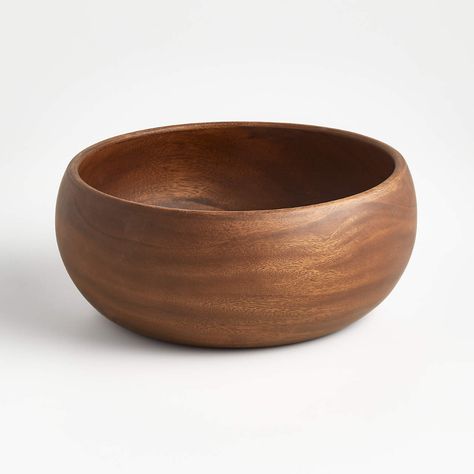 Tondo 10.5" Bowl + Reviews | Crate & Barrel Salad Snacks, Snacks Fruit, Wooden Salad Bowl, Chip And Dip Bowl, Wooden Bowl, Wood Crates, Wood Bowls, Wooden Bowls, Serving Piece