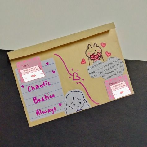 Bunny, tickets, stickers, letter aesthetic, cute letter, handwritten letter, bestie Cute Letter Envelope, Cute Letter, Letter Envelope, Cute Letters, Bullet Journal Themes, Journal Themes, Aesthetic Anime, Diy Gifts, Bullet Journal