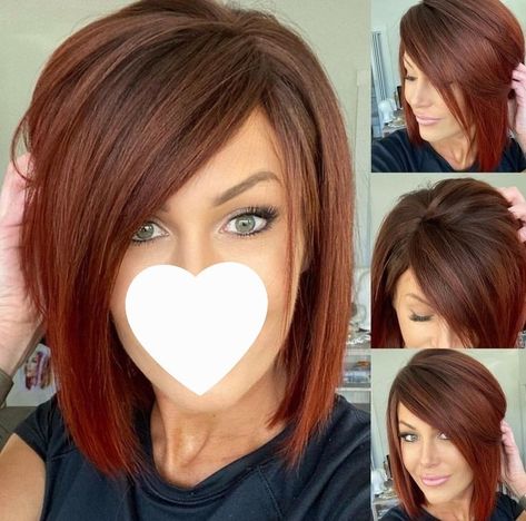 Short Sassy Hair Styles, Short Bob Side Bangs, Graduated Bob With Bangs, Haircut For Fat Woman, Shoulder Length Angled Bob Haircuts, Shoulder Length Haircuts For Thick Hair, Shorter Hair Cuts, Haircuts For Round Faces Short, Layered Haircuts For Thick Hair