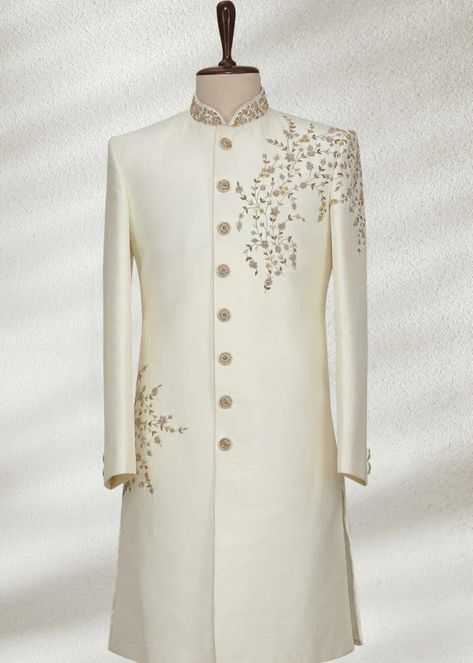 Simple Sherwani For Men Wedding, Sherwani For Men Wedding Pakistani, Sherwani For Men Wedding Royals, Mens Wedding Wear Indian, Wedding Sherwani For Men, Blue Slim Fit Suit, Men Sherwani, Catholic Tattoos, Indian Wedding Clothes For Men