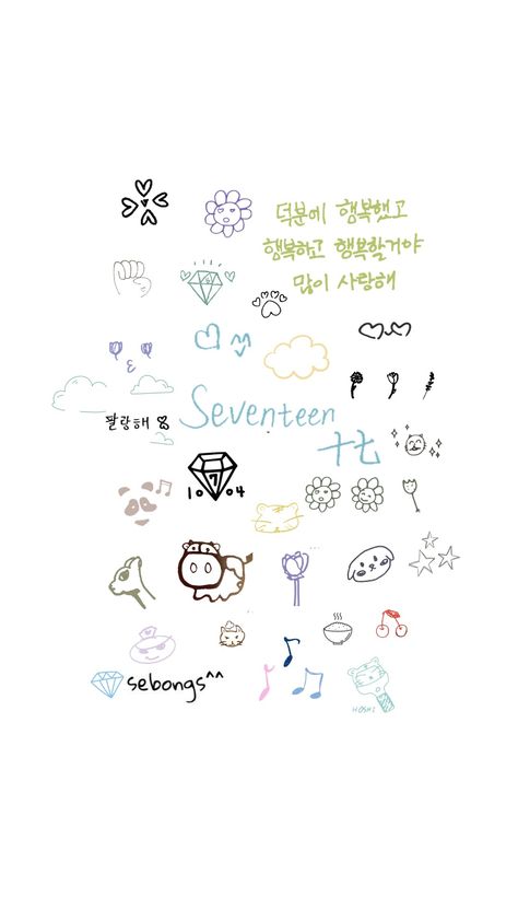 Seventeen White Wallpaper, Nct Inspired Tattoos, Seventeen Inspired Tattoos, Seventeen Doodle, Seventeen Wallpaper Kpop, Phone Makeover, Kpop Tattoos, Seventeen Wallpaper, Small Pretty Tattoos