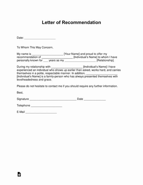 Personal Recommendation Letter Template Awesome Free Personal Letter Of Re Mendation Template for A Reccomendation Letter, Writing Letter Of Recommendation, Reference Letters, Personal Reference Letter, Professional Reference Letter, College Letters, Letter Writing Template, Recommendation Letter, Formal Business Letter