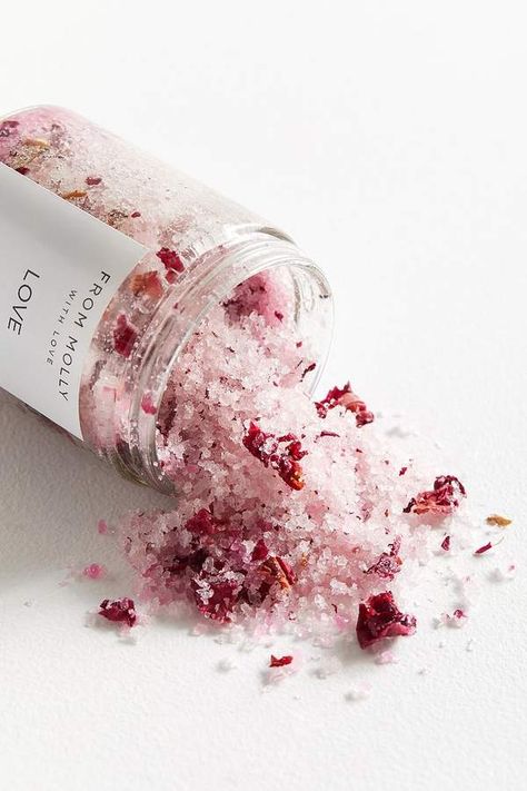 Pink Bath Salts, Bath Salts Photography Ideas, Bath Salt Photography Ideas, Bath Salts Photography, Bath Salt Product Photography, Bath Salt Photography, Bath Product Photography, Bath Products Aesthetic, Bath Crystals