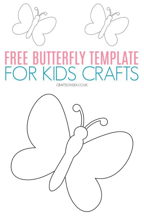 FREE Butterfly Template (Printable PDF) Butterfly Body Template, Bug Templates Free Printable, Butterfly Activities For Preschoolers, Spring Templates Free Printable, Preschool Butterfly Crafts, Butterfly Craft For Toddlers, Butterfly Crafts For Toddlers, Butterfly Template Free Printable, Free Butterfly Template