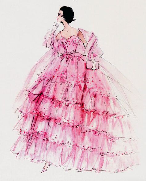 Robert Best, Barbie Fashion Sketches, Fashion Sketchbook, Fashion Illustration Sketches, Dress Drawing, Illustration Fashion Design, Rosa Pink, Fashion Design Sketches, Everything Pink