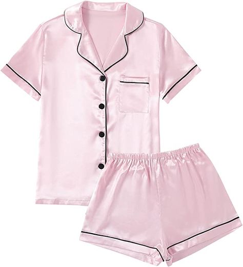 Silky Sleepwear, Pink Silk Pajamas, Pijama Satin, Silk Pj Set, Pajamas Shirt, Schleich Horses, Satin Pajamas Set, Pijamas Women, Satin Pjs