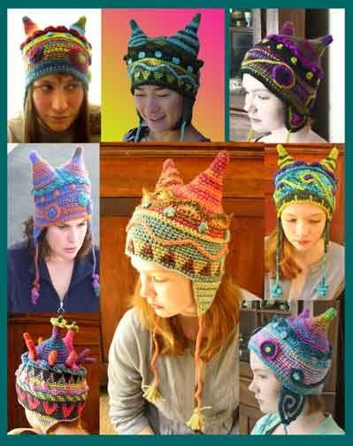 I have made many 2 pointed hats over the years.Every time I crocheted one I put it together in a different way. Last year I gave myself the ... Eclectic Wardrobe, Crochet Santa Hat, Crochet Hat Patterns, Funky Hats, Hippie Crochet, Yarn Hats, Crochet Santa, Crochet Knit Hat, Form Crochet