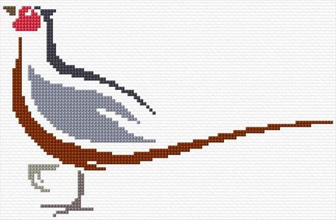 Pheasant Art, Cross Stitch Calculator, Ring Necked Pheasant, Cross Stitch Bird, Embroidery Flowers Pattern, Shape Art, Cross Stitch Patterns Christmas, Online Pattern, Knitting Charts