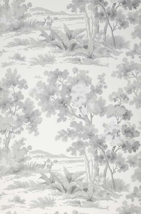 Painter And Decorator, Botanical Wallpaper, Tree Wallpaper, Paper Wallpaper, Wallpaper Calculator, Grey Wallpaper, Print Wallpaper, Paint Shop, Grey Tones