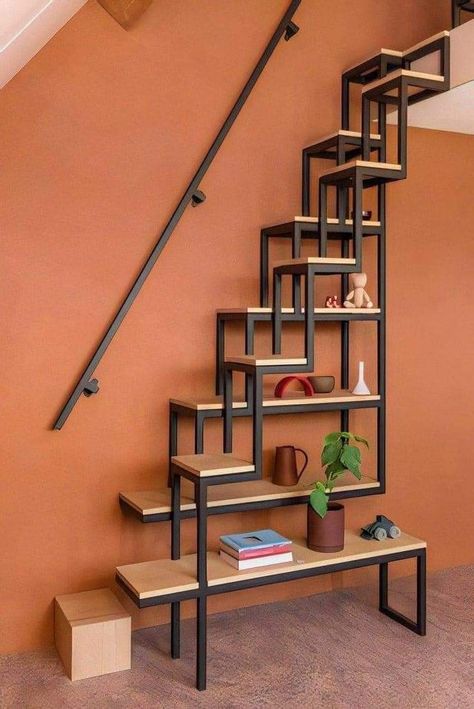 Compact Staircase, Small Space Stairs, Service Room, Space Saving Staircase, Bathroom Construction, Loft Staircase, Stair Ladder, Vaulted Ceiling Living Room, Circular Stairs