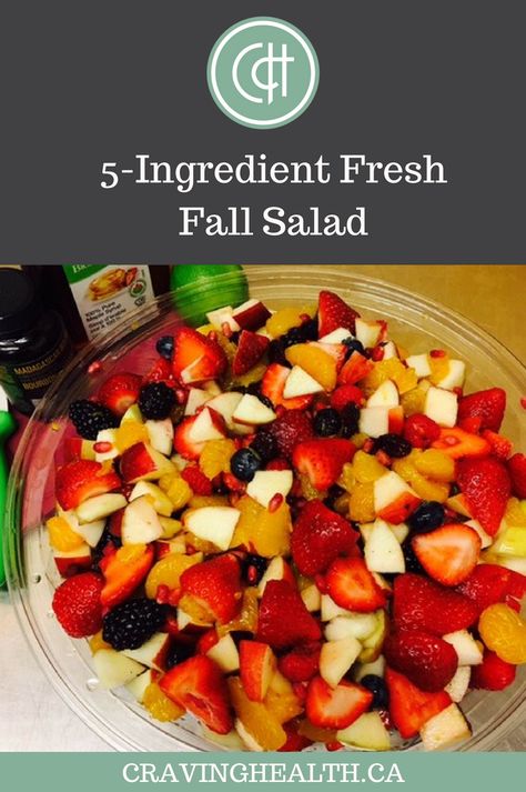 This simple fruit salad is bursting with Fall flavours. A healthy snack to bring for lunch or enjoy as a snack. #fallsalad #healthysalad #cravinghealthy #fruitsalad Fall Breakfast Fruit Salad, Fall Fruit Salad For Parties, Fall Fruit Salads, Fall Fruit Salad Autumn, Autumn Fruit Salad, Fall Fruit Salad Recipes, Fall Fruit Platter, Fall Fruit Salad, Simple Fruit Salad