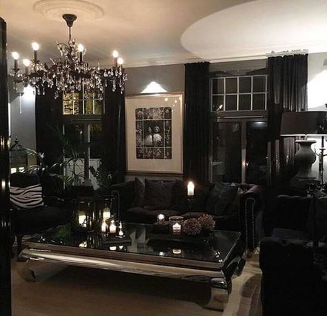 Gothic Living Rooms, Goth Living Room, Styl Goth, Gothic Living Room, Modern Glam Living Room, Victorian House Interiors, Furnitur Ruang Keluarga, 10 Essentials, Glam Living Room