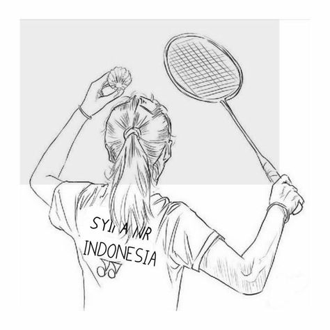 Badminton Art, Badminton Pictures, Sport Art Projects, Girl Drawing Easy, Sports Drawings, Badminton Sport, Purple Flowers Wallpaper, Dancing Drawings, Doraemon Cartoon