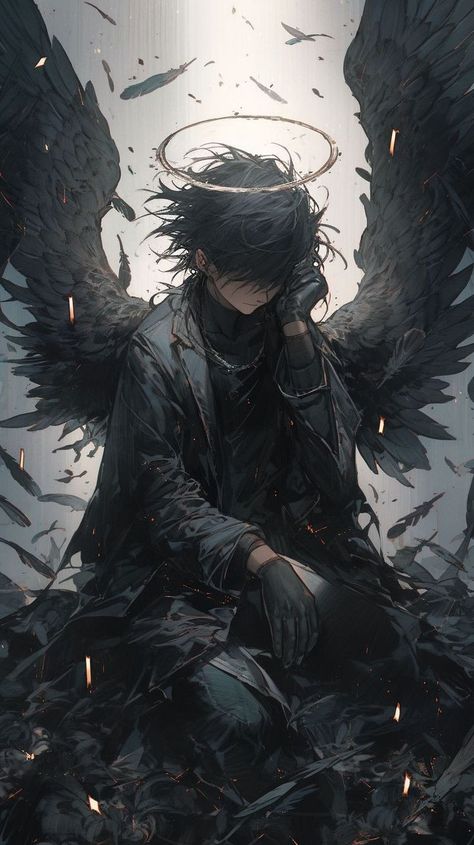 Male Angel, Dark Fantasy Artwork, Best Anime Drawings, Cool Anime Backgrounds, Japon Illustration, Dark Anime Guys, 캐릭터 드로잉, Animation Art Character Design, Anime Backgrounds