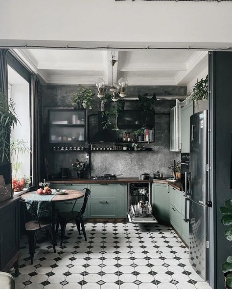 Thinking of renovating your kitchen to give it that timeless look? Get inspired by modern kitchen design that stays relevant. Moody Home Aesthetic, Modern Gothic Living Room, White Tree Decorations, Outdoor Dining Decor, Home Ideas Kitchen, Home Drawing, Drawing Home, How To Give, Teen Bedroom Decor