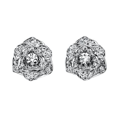 Piaget Earrings, Piaget Rose, Piaget Jewelry, Luxury Jewelry Store, Earrings White Gold, White Gold Diamond Earrings, Romantic Earrings, White Gold Set, Luxury Earrings