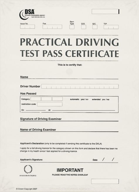 Driving Test Pass Certificate, Driving Certificate, Tooth Fairy Certificate, Certificate Of Completion Template, Theory Test, Awards Certificates Template, Office Word, Printable Certificates, Safe Driving