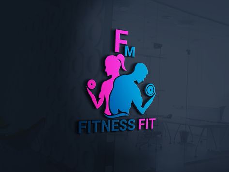 3D fitness fit logo by Md Nuruzzaman Fit Logo Design, Fitness Logo Design Ideas, Gym Logo Ideas, Gym Logo Design Ideas, Fitness Logo Ideas, Women Fitness Logo, Logo Design Fitness, Logo Academia, Gym Logos