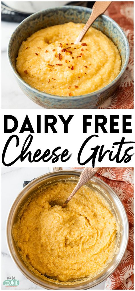 Easy Dairy Free Cheese Grits Recipe Dinner Grits, Cheesy Grits Recipe, Cheese Grits Recipe, Easy Delicious Dinner Recipes, Non Dairy Cheese, Elimination Diet Recipes, Dairy Free Appetizers, Dairy Free Recipes Dinner, Creamy Grits