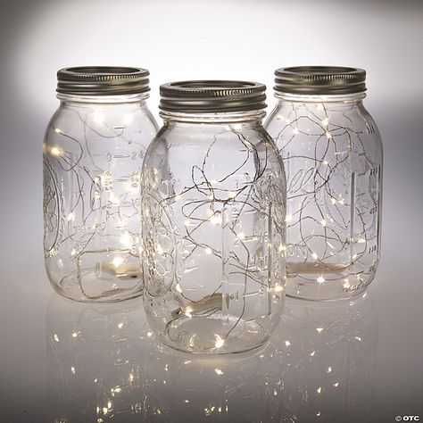 Wedding Reception Tables Centerpieces Mason Jars, Rustic Prom Decor, Centerpieces Wedding Fairy Lights, Fairy Light Wedding Centerpieces, 60th Birthday Party Centerpieces, Wedding Centerpieces With Mason Jars, Fairy Lights Table, Cheap Centerpiece Ideas, Jar Fairy Lights