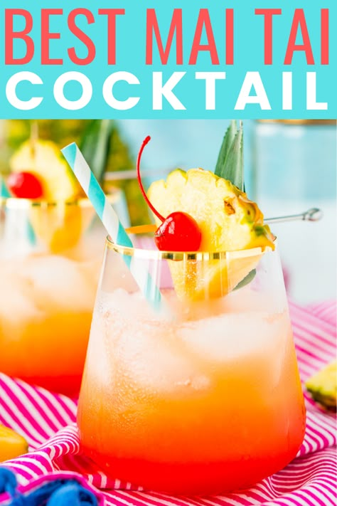 Drinks With Triple Sec, Maitai Cocktail, Triple Sec Drinks, Alcohol Punch, Beach Eats, Mai Tai Recipe, Hawaiian Drinks, Rum Drinks Recipes, Pool Drinks